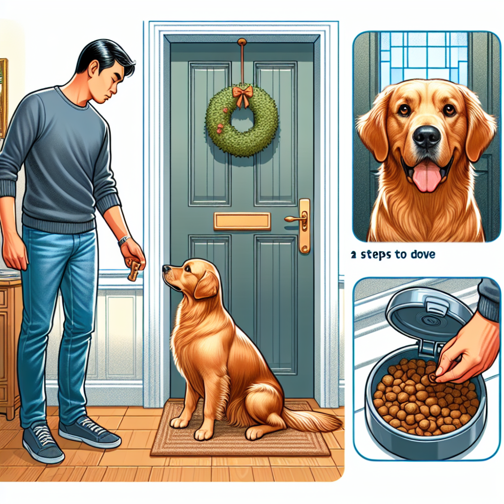 Dog stays calm at door while owner practices short departures