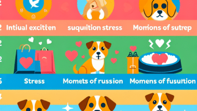 Infographic showing emotional stages of new puppy ownership